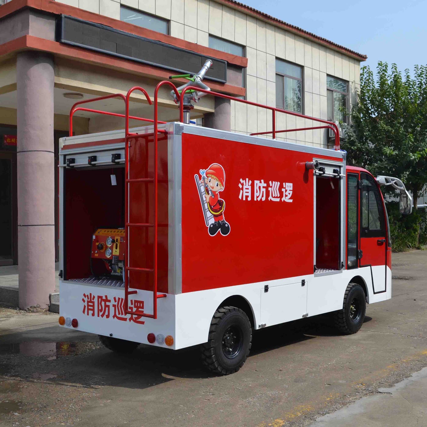 2-Seater Electric Fire Truck – 48V/72V with 1600L Water Tank & Fire Pump | YIPU-FT 2T