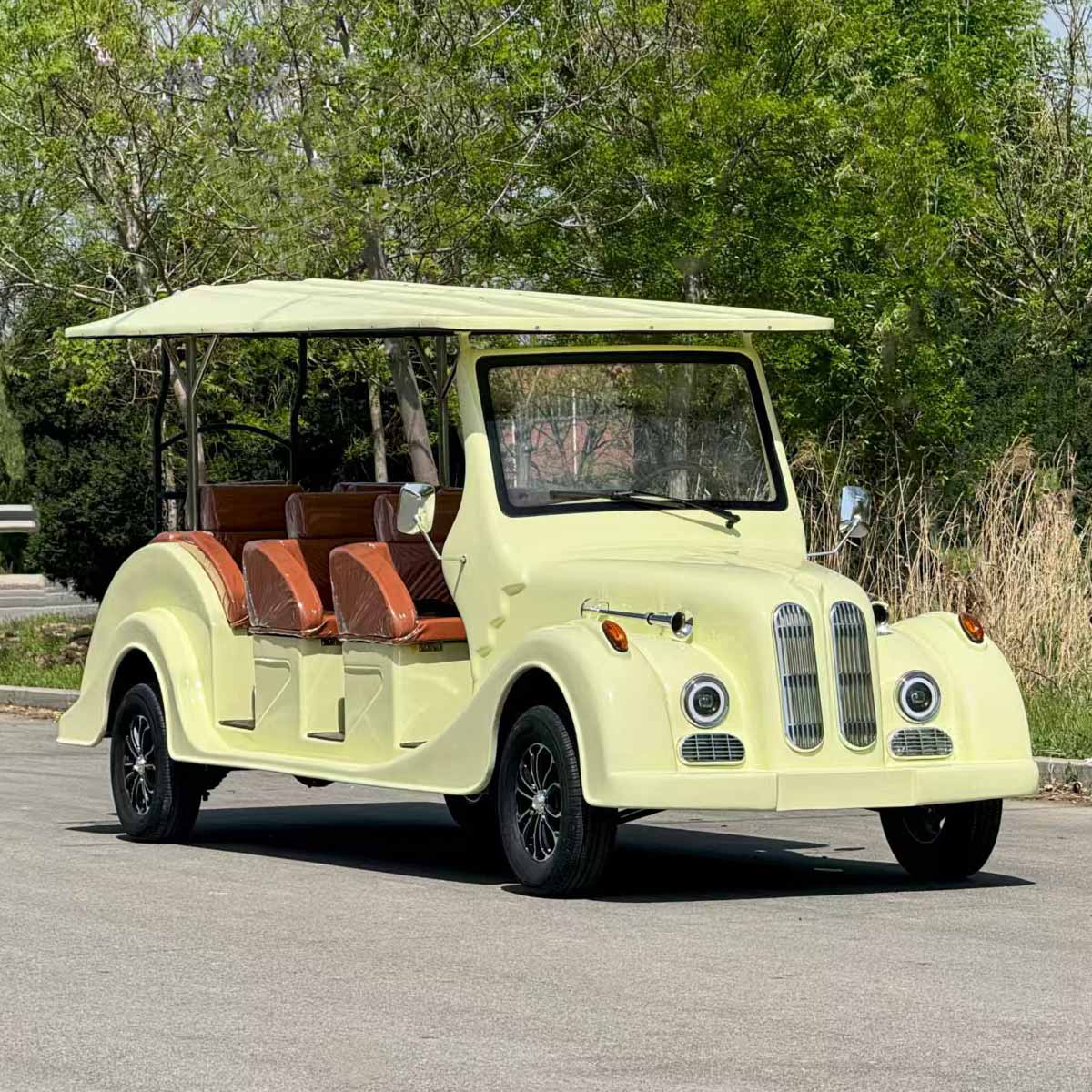 11-Seater Vintage Electric Tour Car – 72V Classic Sightseeing Vehicle with Steel Body | YIPU-CC 11S