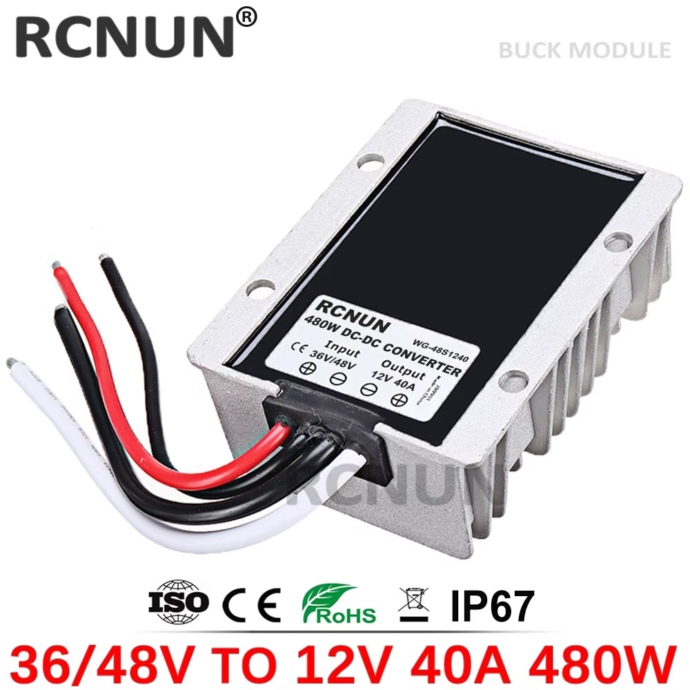 Step down 36V 48V to 12V 2A 5A 10A 20A 30A 40A 50A 60A 80A 100A DC DC Power Converter 48V-12V Golf Cart Voltage Regulator