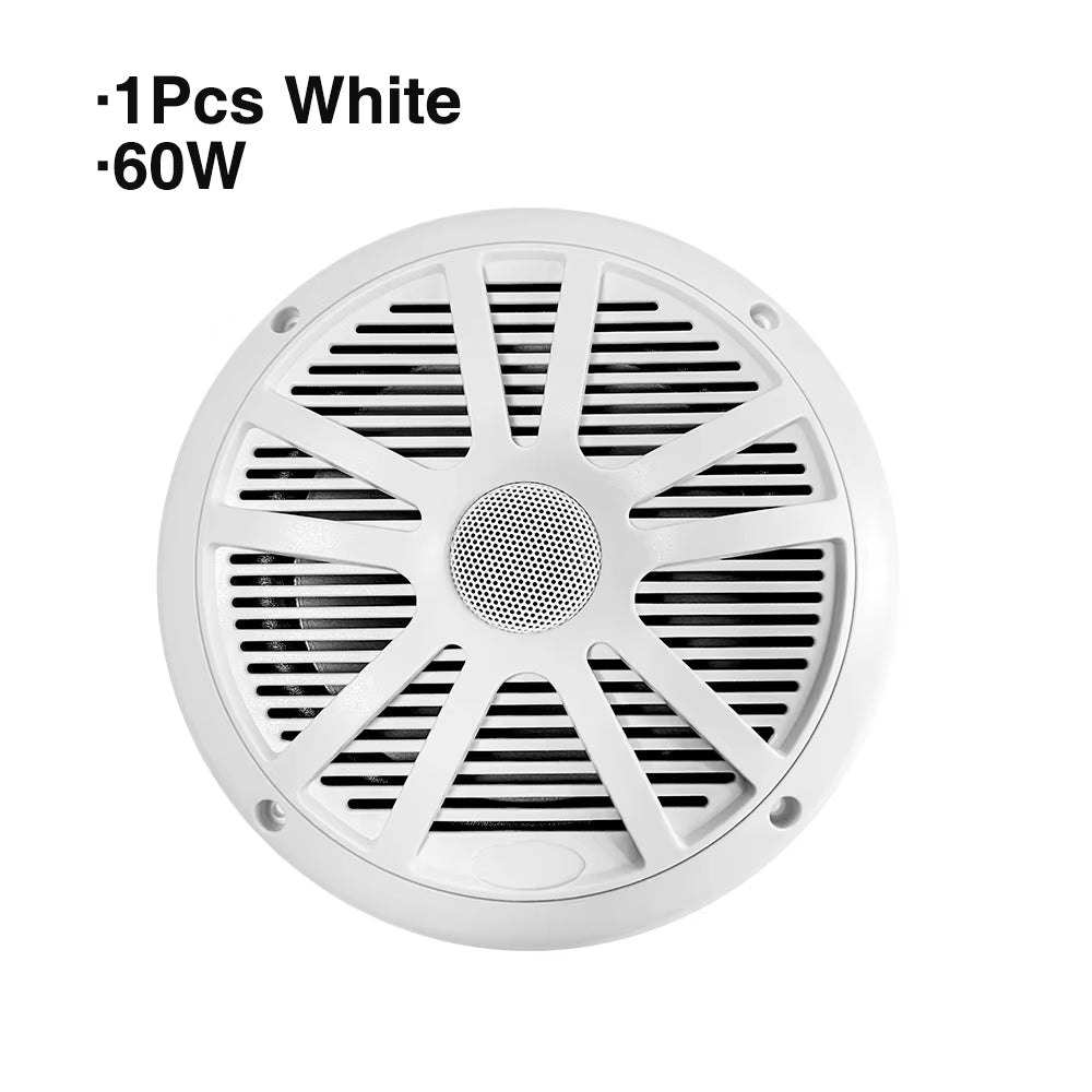 6.5 Inch 1PCS 60W Marine Speakers Waterproof Weather Resistant Stereo Boat Speakers for Yachts Golf Cart ATV UTV Ship Sauna