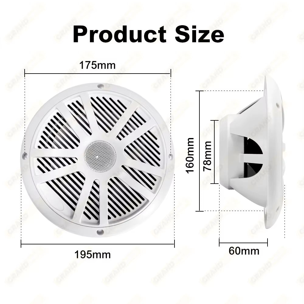 6.5 Inch 1PCS 60W Marine Speakers Waterproof Weather Resistant Stereo Boat Speakers for Yachts Golf Cart ATV UTV Ship Sauna