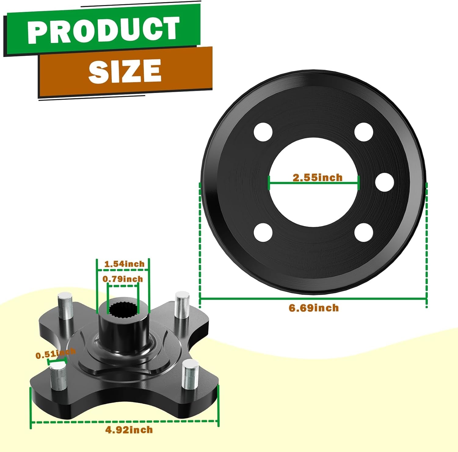 EZGO TXT Heavy Duty Split Brake Drum/Hub for 1982-Up Electric Carts