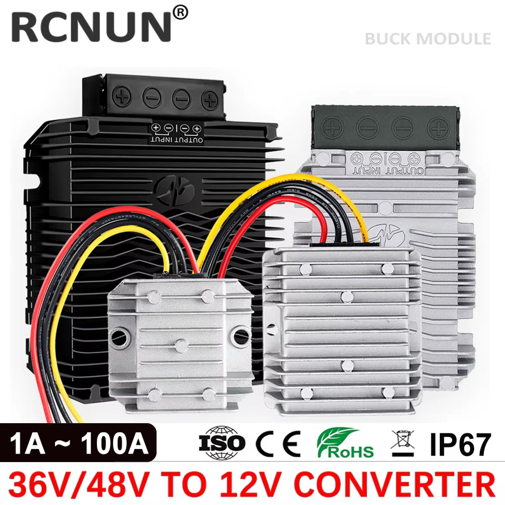 Step down 36V 48V to 12V 2A 5A 10A 20A 30A 40A 50A 60A 80A 100A DC DC Power Converter 48V-12V Golf Cart Voltage Regulator
