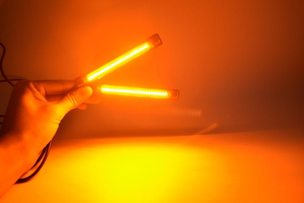 2Pcs 10CM Amber Led Strip Motorcycle Turn Signal Lights,Univers