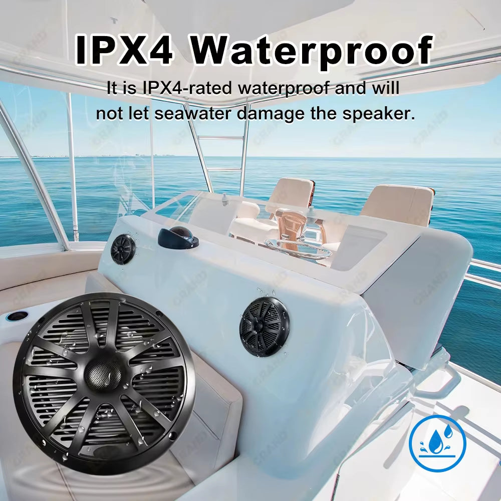 6.5 Inch 1PCS 60W Marine Speakers Waterproof Weather Resistant Stereo Boat Speakers for Yachts Golf Cart ATV UTV Ship Sauna