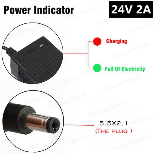 24V 2A Lead-Acid Battery Charger for 28.8V Electric Wheelchair for Golf Cart Lead Acid Charger for Weeding Machine High Quality