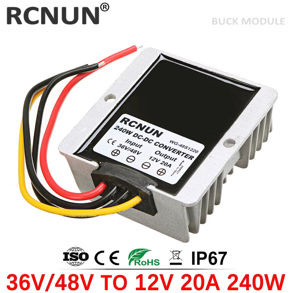 Step down 36V 48V to 12V 2A 5A 10A 20A 30A 40A 50A 60A 80A 100A DC DC Power Converter 48V-12V Golf Cart Voltage Regulator