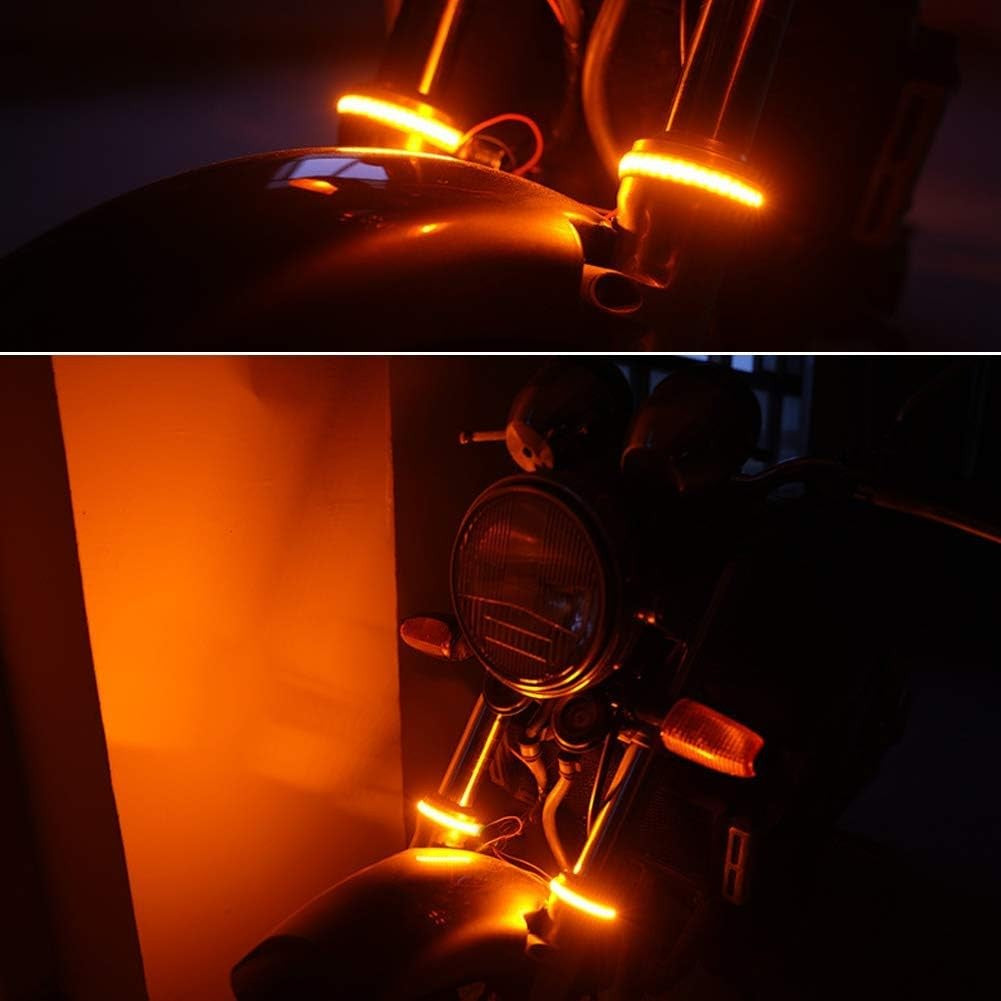 2Pcs 10CM Amber Led Strip Motorcycle Turn Signal Lights,Univers