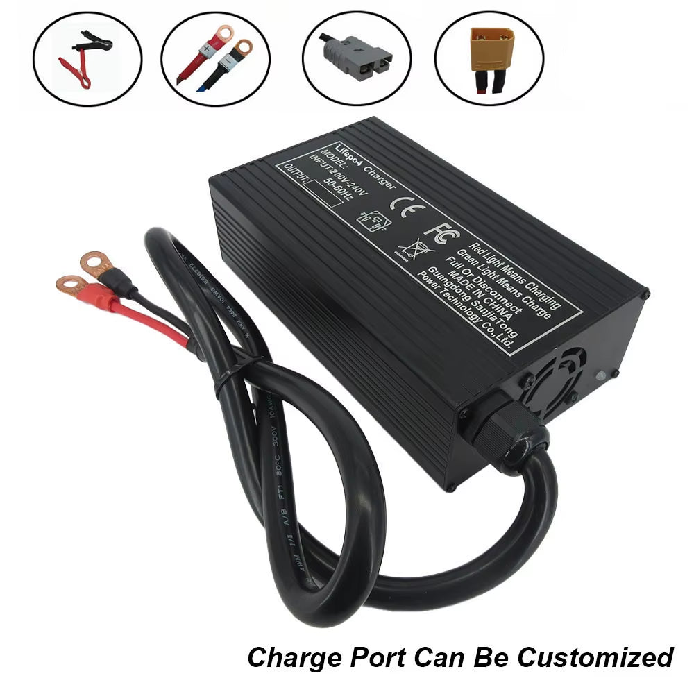 14.6V 30A Lifepo4 Fast Charger 4S 12V 12.8V Iron Phosphate Solar Energy Storage RV Golf Cart Battery Charger Alligator Clip