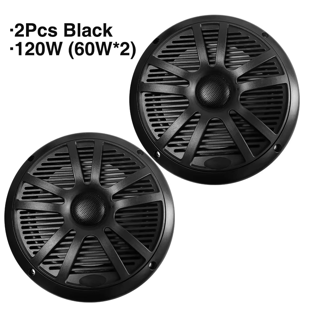 6.5 Inch 1PCS 60W Marine Speakers Waterproof Weather Resistant Stereo Boat Speakers for Yachts Golf Cart ATV UTV Ship Sauna