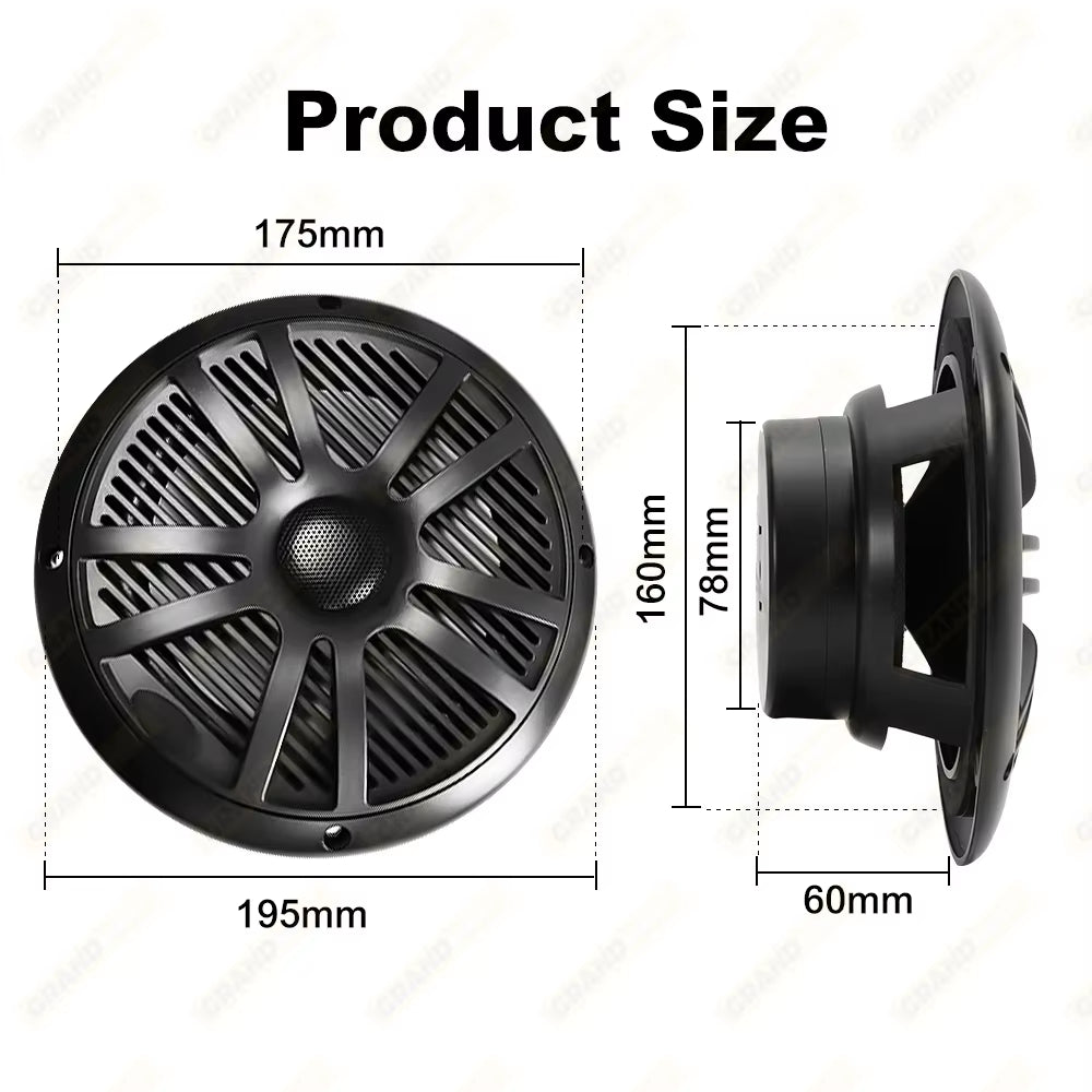 6.5 Inch Marine Speakers 1PCS 120W Waterproof Weather Resistant Stereo Boat Speakers for Yachts Golf Cart ATV UTV Ship Sauna
