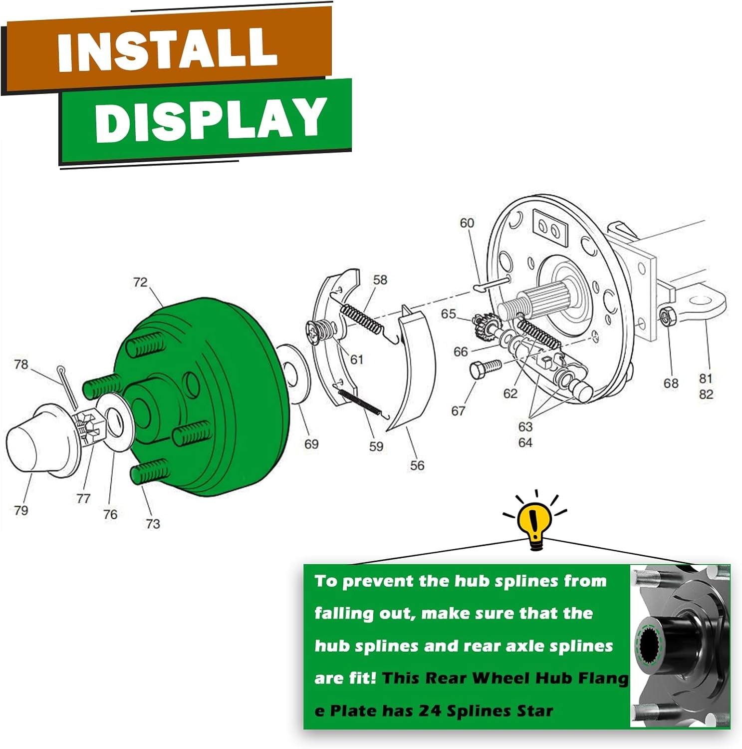EZGO TXT Heavy Duty Split Brake Drum/Hub for 1982-Up Electric Carts